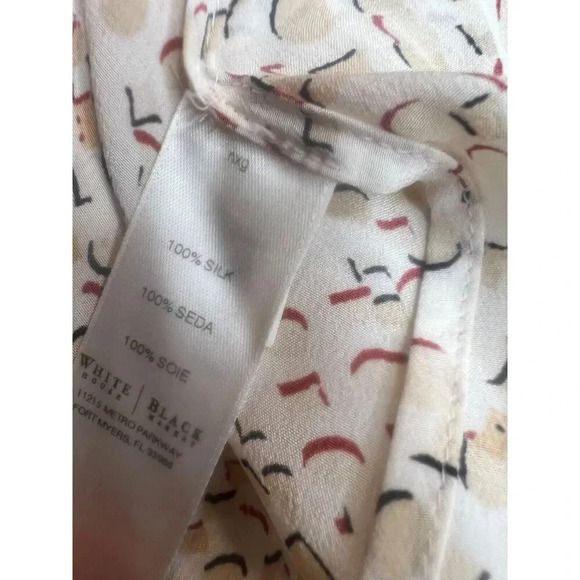 White House black market 100% silk long sleeve pullover blouse top size 2 SMALL - Picture 5 of 5